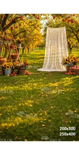 Tło fotograficzne „Jesienny Sad z Koronkową Zasłoną” | J_344